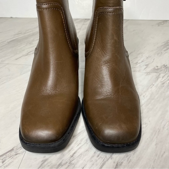 New! Naturalizer Emmy Brown Leather Square Toe Bootie 7W - Picture 11 of 15